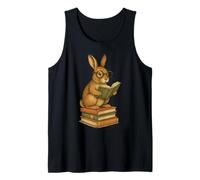 Conejo Vintage Lectura Libros Bibliotecario Bookworm Bunny Camiseta sin Mangas