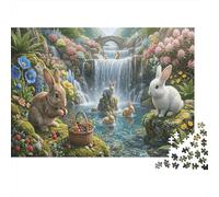 ConejoRompecabezas Premium De 1000 Piezas Cartón Grueso Valle de la Cascada Antistrés, Entretenimiento Familiar, Regalo Ideal para Amantes De Puzzles 38x26cm/1000pcs