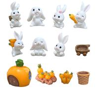 Conejos de Pascua Decoracion, Mini Conejo Pascua, Mini Figuras de Conejito Set, Miniaturas Figuras Conejito Decorativas, Figura Adornos Monas Conejos Decoración Pasteles para Pasteles