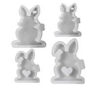 Conejos de silicona con forma de conejo, fácil limpieza, detallados, suministros de fabricación de Pascua resistentes a altas temperaturas