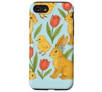 Conejos primaverales, pájaros y Tulipanes, diseño Popular Carcasa para iPhone SE (2020) / 7/8