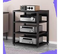 Conent Rack 3/4/5 niveles, soporte resistente AV Ma, soporte amplificador HiFi, 90 cm de alto, soporte de exhibición para receptor Ste, estante giratorio (negro, 4 niveles)