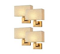 CONERY Aplique pared tela Luz suave Montaje Lámpara Lámpara pared noche Luces montadas pared hierro inoxidable Accesorios iluminación para hogar Sala Dormitorio Apliques pared Lámparas cabecera clásic