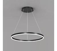 CONERY Araña LED de Anillo Negro Lámpara Colgante LED apilada de múltiples Anillos Iluminación Colgante Regulable Iluminación Moderna de Accesorios de Hierro Iluminación contemporánea Ajustable para