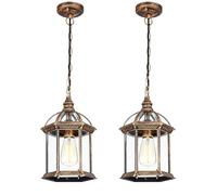 CONERY Lámpara Colgante para Exteriores Lámpara Colgante para Exteriores de Vidrio de Aluminio Vintage IP54 Lámpara Colgante de Techo Exterior Antigua Impermeable para Porche, Pasillo, Patio de Villa