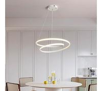 CONERY Lámpara de araña Moderna Blanca Lámpara de Techo Lineal de Gel de sílice Lámpara Colgante de Aluminio Lámpara Colgante LED Minimalista Brillo Regulable y 3000/4500/6000K 3 Colores para Sala de
