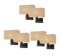 CONERY Paquete de 2 apliques de pared de tela suave, lámpara de montaje en pared, lámpara de noche, lámpara de pared de hierro antioxidante, aplique de pared para sala de estar y dormitorio