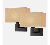 CONERY Paquete de 2 Apliques de Pared de Tela Suave, lámpara de Montaje en Pared, lámpara de Noche, lámpara de Pared de Hierro antioxidante, Aplique de Pared para Sala de Estar y Dormitorio