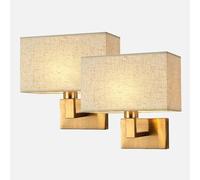 CONERY Paquete de 2 Apliques de Pared de Tela Suave, Lámpara de Montaje en Pared Antioxidante de Hierro para Sala de Estar y Dormitorio