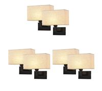 CONERY Paquete de 2 Apliques de Pared de Tela Suave, Lámpara de Montaje en Pared y Noche, Hierro Antioxidante para Sala de Estar y Dormitorio