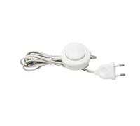 Conexión a pie con interruptor, color blanco, ideal para controlar dispositivos eléctricos y facilitar el encendido/apagado.