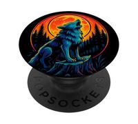Conexión Celestial Lobo, Animal Espiritual PopSockets PopGrip Adhesivo