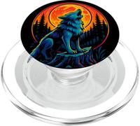 Conexión Celestial Lobo, Animal Espiritual PopSockets PopGrip para MagSafe