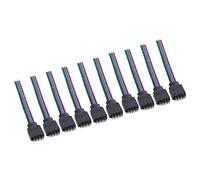 Conexión de 4 Pines, Conector LED de 4 Pines, Adaptador Rgb de 4 Pines, Tira de LED Verbinder 4 Polig, Conector LED de 10 Piezas Conector ho Hembra de 4 Pines Cable para Tira