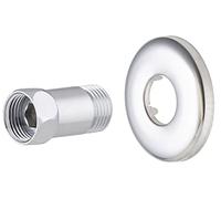 Conexión de adaptación macho-hembra 1/2 + roseta cromada para placa divisible | Conexión resistente y duradera | Ideal para fontanería | Instalación rápida y segura | QUICK PLOMBERIE