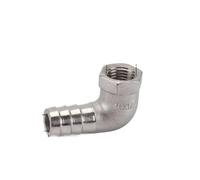 Conexión de codo, conector conexión agua, 1/8 1/4; Rosca hembra BSP 3/8 1/2 a reductor cola manguera púas, acero inoxidable 304 varios tamaños(13mm 1i4)
