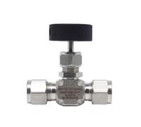 Conexión de compresión la válvula cierre del control flujo VÁLVULA DE AGUJA acero inoxidable 316 6000psig(3 mm)