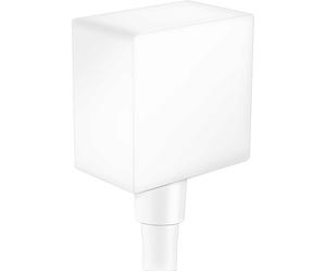 conexión de manguera AXOR Starck FixFit del tamaño de una mano, con dispositivo anti-retorno y ángulo de plástico, 26455700, Color: blanco mate