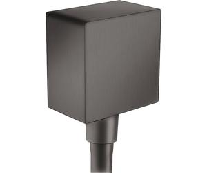 conexión de manguera AXOR Starck FixFit del tamaño de una mano, con dispositivo anti-retorno y ángulo de plástico, 26455340, Color: Cromo negro cepillado