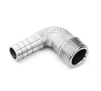 Conexión de tubería agua, codo 90 grados, 1 pieza conexión manguera púas, conector acero inoxidable for, combustible y aire(DN10 3/8 13mm)