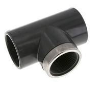 Conexión en T de PVC Hembra 50mm x Hembra Rp1-1/2''