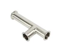 Conexión en T sanitaria de tres vías con abrazadera triple de 1,5" y 2", acero inoxidable SS304, diámetro exterior de 38/51 mm, extensión unilateral for elaboración de cerveza y procesamiento de alime