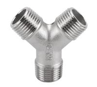 Conexión En Y De 3 Vías Con Rosca Macho BSP De 1/4", 3/8", 1/2", 3/4", 1" Y 2" En Acero Inoxidable SS304(3/8" (DN10))