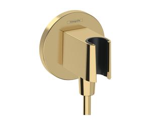 Conexión mural FixFit S de hansgrohe, con soporte de ducha, 26888990, Color: Óptica Oro Pulido