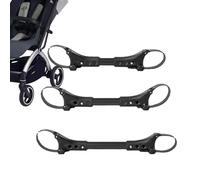 Conexión para cochecito de bebé, 3 conectores para cochecito doble, color negro, versión actualizada, doble paraguas, conexiones dobles para carritos de bebé, conexiones universales con gancho