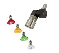 Conexión rápida de rotación de 360, Black STAINLESS STEEL | Lavadora de presión con rotación de 360 grados para lavado de vehículos, boquilla codificada en 4 colores