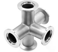 Conexiones de vacío cruzadas de 5 vías: brida ISO-KF, adaptador de acero inoxidable 304 for sistemas de vacío(KF25)