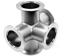 Conexiones de vacío cruzadas de 5 vías: brida ISO-KF, adaptador de acero inoxidable 304 for sistemas de vacío(KF50)