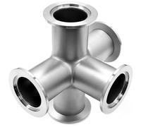 Conexiones de vacío cruzadas de 5 vías: brida ISO-KF, adaptador de acero inoxidable 304 for sistemas de vacío(KF40)