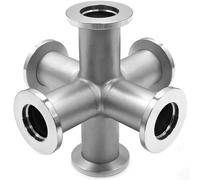 Conexiones de vacío cruzadas de 6 vías - Adaptador de acero inoxidable, ISO-KF NW-50, acero inoxidable 304, conector de brida rápida(KF16)