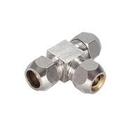 Conexiones neumáticas tipo T de latón - Adaptador de compresión de tubo de diámetro exterior de 4/6/8-16 mm - Conector en T duradero y eficiente(6x8x6mm)
