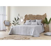 Confecciones Paula Colcha Bouti acolchada piqué relleno 200 gr cama 135 flores gris