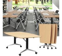 Conference Room Table,Training Rooms Flip Top Mobile Training Table,Splicing Meeting Desk Up with Lockable Wheels for Office Meeting Folding Conference Desk(4PCS 47.2 * 31.5 * 29.5in)