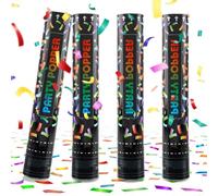 Confeti Boda, 4pcs Confeti Cañon Manual, Adecuado Para Decoración de Eventos Fiestas Ceremonias Cumpleaños etc