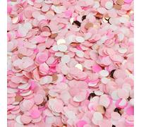 Confeti de 60 g de color oro rosa, rosa, confeti para boda, color oro rosa, decoración de mesa de boda, decoración, brillante, multicolor, grande, decoración de cumpleaños pastel