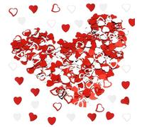 Confeti De Amor Brillante,Confeti En Forma De Corazón De 50g,Romántica Mesa San Valentín Rojo Plata,Para La Decoración La Mesa Del Día De San Valentín,Aniversario,Cumpleaños,Decoración De Fiesta