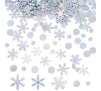 Confeti de copos de nieve de 15 g, copos de nieve decoracion, copos de nieve de invierno, confeti de copo de nieve, decoración de mesa de Navidad, para tarjetas, invitaciones, globos, bodas
