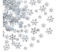 Confeti de copos de nieve para fiesta de invierno, Plateado