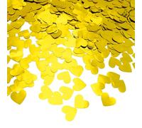 Confeti de corazón de 30 g, con forma de corazón rojo, lentejuelas para manualidades, boda, aniversario, cumpleaños, despedida de soltera, decoración de mesa del día de San Valentín (dorado)