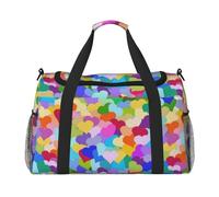 Confeti de Corazones arcoíris,Bolsas Deportivas, Bolsos de Viaje Deportivos Cruzados de Mano, Bolsas de Viaje de Gran Capacidad para Mujeres y Hombres.