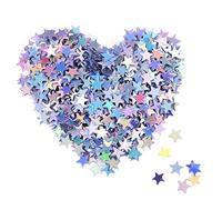 Confeti de Estrella Confeti Brillante Estrellas de Holográfica para Decoración de Navidad, Suministros de Fiesta de Boda y Arte de Uña, Multicolor, 1/4 Pulgadas