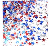 Confeti de estrella roja, azul y blanca, 4 de julio, Día Nacional de la Independencia, tema americano, presidentes, cumpleaños, fiesta patriótica, lentejuelas, confeti, decoración del hogar