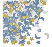 Confeti de estrella y, confeti de lentejuelas para bodas, cumpleaños, baby showers, fiestas de y estrella, Ramadan, decoraciones de Mubarak (azul oscuro, azul claro, oro, plata) 400pcs