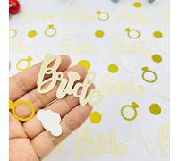 Confeti de mesa de boda dorado y blanco, decoraciones de despedida de soltera, nube, anillo y círculo, confeti de papel dorado para compromiso, boda, despedida de soltera, suministros de fiesta, 100
