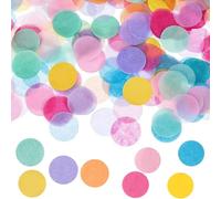 Confeti de papel biodegradable para bodas: 5000 piezas de confeti multicolor de papel de mesa biodegradable, círculos redondos de papel de seda para globos, decoración de bodas, fiestas de cumpleaños