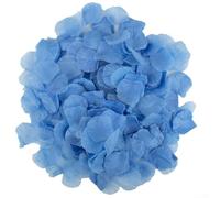 Confeti de pétalos de rosa de seda, 1000 unidades para decoración de mesa de boda, fiesta de compromiso, decoración de eventos románticos (azul)